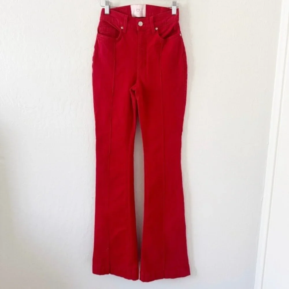 Revice Denim Venus Flare Jeans Red Mars Bar size 25 - Picture 2 of 12